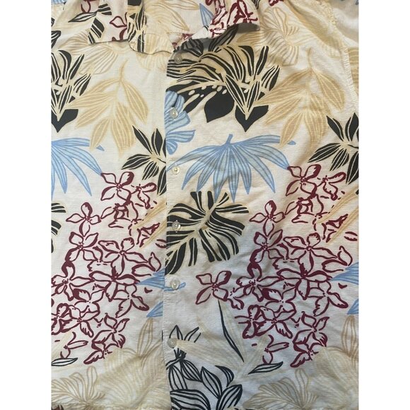 Cubavera Hawaiian Shirt White w/ Flowers  Button Up Short Sleeve Mens Sz XL - Picture 3 of 5